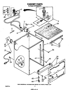 Cabinet Diagram and Parts List for GDP6000XRP1  Whirlpool Dishwasher
