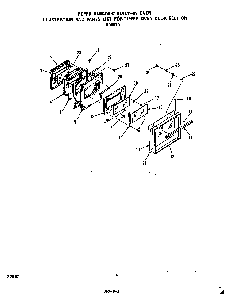 Upper Oven Door Diagram and Parts List for B9457*0  Roper Range