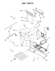 Unit Parts Diagram and Parts List for KFIS29BBMS03  KitchenAid Refrigerator
