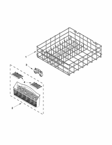 Lower Rack Parts Diagram and Parts List for 66517159K210  Kenmore Dishwasher