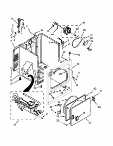 Cabinet Parts Diagram and Parts List for 11070102312  Kenmore Dryer