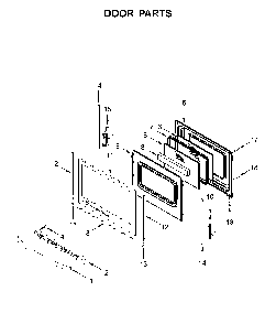 Door parts Diagram and Parts List for WFG525S0JT1  Whirlpool Range