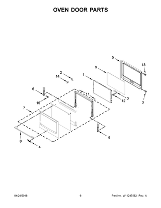 Oven Door Parts Diagram and Parts List for WOSA2EC0HZ01  Whirlpool Wall Oven