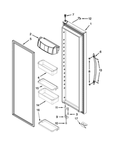 Refrigerator Door Parts Diagram and Parts List for 7KSF26C6YY00  KitchenAid Refrigerator