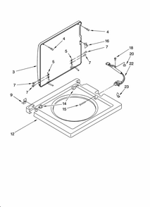 Washer Top And Lid Parts Diagram and Parts List for 11098752795  Kenmore Washer Dryer Combo