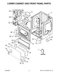 03 - Lower Cabinet And Front Panel Parts Diagram and Parts List for CESP2978JQ0  Whirlpool Dryer