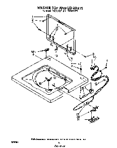 Washer Top And Lid Diagram and Parts List for LT5004XTW1  Whirlpool Washer Dryer Combo