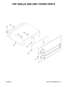 Top Grille And Unit Cover Parts Diagram and Parts List for KBFN406EPA01  KitchenAid Refrigerator