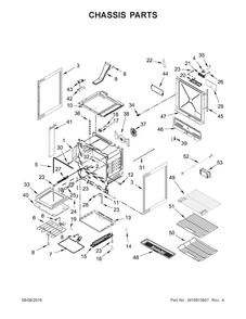 Chassis Parts Diagram and Parts List for KSEG950ESS1  KitchenAid Range