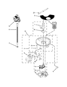 Pump And Motor Parts Diagram and Parts List for WDF780SLYB3  Whirlpool Dishwasher