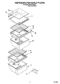 REFRIGERATOR SHELF PARTS Diagram and Parts List for RS25AFXRD02  Roper Refrigerator