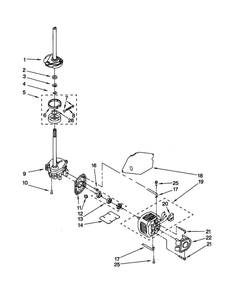 Brake/Clutch/Gearcase/Motor/Pump Diagram and Parts List for 11021884001  Kenmore Washer