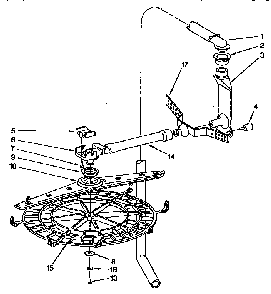 Upper Wash And Rinse Diagram and Parts List for KUDI23HBW0  KitchenAid Dishwasher