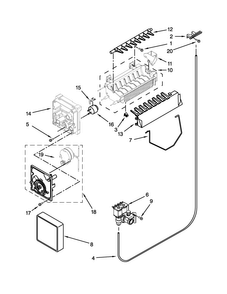 Icemaker Parts Diagram and Parts List for 5WRS22FDBF02  Whirlpool Refrigerator