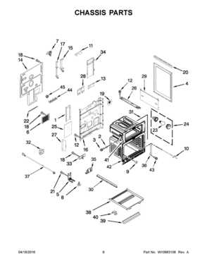04 - CHASSIS PARTS Diagram and Parts List for YKFED500ESS2  Whirlpool Range