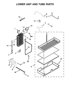 Lower Unit And Tube Parts Diagram and Parts List for KBSD606ESS01  KitchenAid Refrigerator