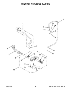 05 - Water System Parts Diagram and Parts List for MFW7020RW0  Whirlpool Washer