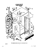 CABINET Diagram and Parts List for 8ED25DQXXN00  Whirlpool Refrigerator