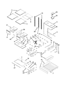 Shelf Parts Diagram and Parts List for WRF989SDAE03  Whirlpool Refrigerator