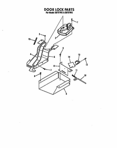 Door Lock Diagram and Parts List for S8757*3  Roper Range