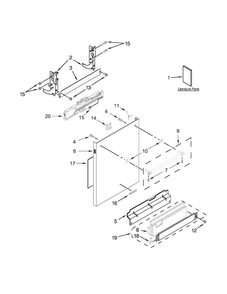 Door And Panel Parts Diagram and Parts List for KDTM404EWH0  KitchenAid Dishwasher