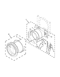 Door Parts Diagram and Parts List for WED81HEDW1  Whirlpool Dryer