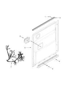 Inner Door Parts Diagram and Parts List for WDF760SADM2  Whirlpool Dishwasher