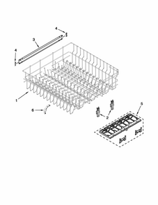 Upper Rack And Track Parts Diagram and Parts List for 66513073K210  Kenmore Dishwasher