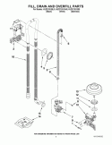 FILL, DRAIN AND OVERFILL PARTS Diagram and Parts List for KUDC10IXBL0  KitchenAid Dishwasher