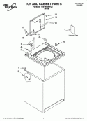 TOP AND CABINET PARTS Diagram and Parts List for 1CWTW5590VQ0  Whirlpool Washer