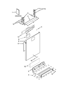 Door And Panel Parts Diagram and Parts List for KUDE60HXSS6  KitchenAid Dishwasher