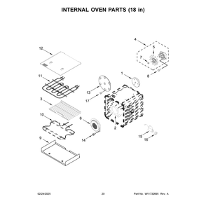 Internal Oven Parts (18 In) Diagram and Parts List for KFDC558JMB03  KitchenAid Range