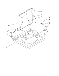 Washer Top And Lid Parts Diagram and Parts List for 11088752799  Kenmore Washer Dryer Combo