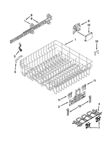 Upper Rack And Track Parts Diagram and Parts List for BLB14DRANA1  Whirlpool Dishwasher