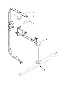 Upper Wash And Rinse Parts Diagram and Parts List for KDTE104DSS1  KitchenAid Dishwasher