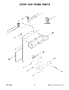Door And Panel Parts Diagram and Parts List for KDTE104KPS1  KitchenAid Dishwasher