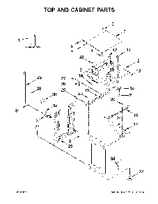 Top and cabinet parts Diagram and Parts List for 11026132413  Kenmore Washer