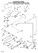 MANIFOLD PARTS Diagram and Parts List for SF114PXST1  Whirlpool Range