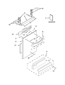 Door And Panel Parts Diagram and Parts List for KDTE104DSS0  KitchenAid Dishwasher
