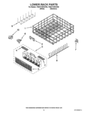 LOWER RACK PARTS Diagram and Parts List for 7WDT770PAYW2  Whirlpool Dishwasher
