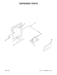 Dispenser Parts Diagram and Parts List for 10650029213  Kenmore Refrigerator