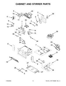 05 - Cabinet And Stirrer Parts Diagram and Parts List for JMC2430LL01  Whirlpool Microwave