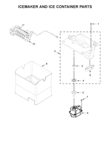 Icemaker And Ice Container Parts Diagram and Parts List for KRFF507EWH01  KitchenAid Refrigerator