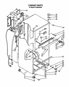 Cabinet Diagram and Parts List for S22QFWH00  Whirlpool Refrigerator