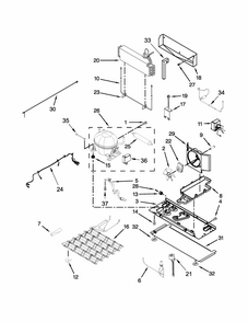 Unit Parts Diagram and Parts List for 59672383413  Kenmore Refrigerator