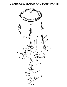 Gearcase, motor and pump parts Diagram and Parts List for 8TWTW4955JW0  Whirlpool Washer