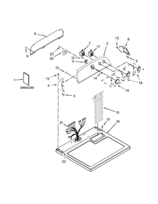 Top And Console Parts Diagram and Parts List for WGD4815EW1  Whirlpool Dryer