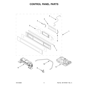 Control Panel Parts Diagram and Parts List for WOS52ES4MB02  Whirlpool Wall Oven