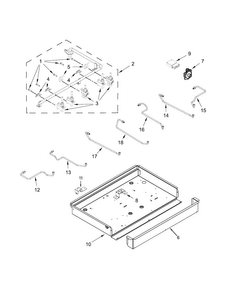 Burner Box, Gas Valves And Switch Parts Diagram and Parts List for KCGS956ESS02  KitchenAid Cooktop