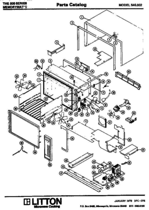 01 - Page 1 Diagram and Parts List for 540002  Whirlpool Microwave